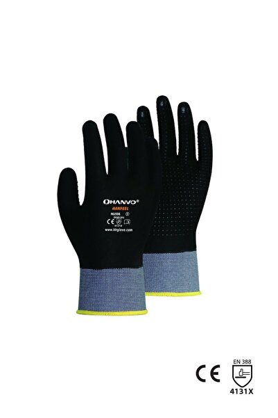 HANVO قفازات NU506 4/4 مطلية بالنتريل