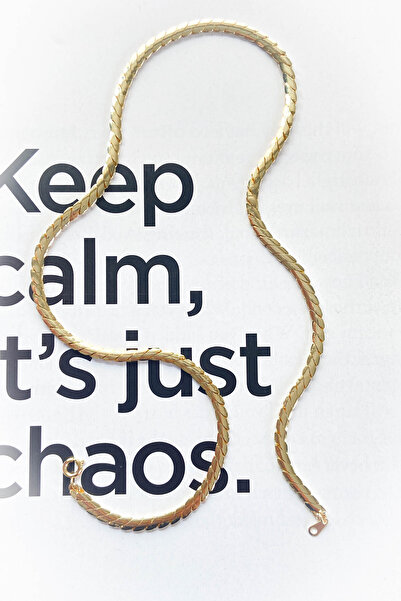 roshel Burma Sıralı Zincir Kolye 40 cm Kısa Boy Zincir Kolye Gold