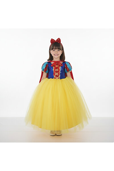 Moda Sitesi زي الأميرة القطنية مع الترتر - فستان الأميرة الخيالية للفتيات