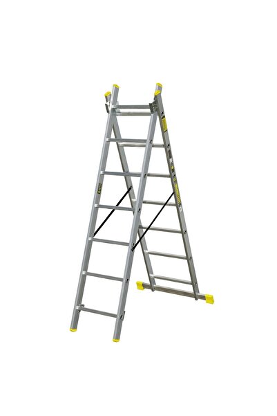 JollyMag Scara aluminiu, Metalkas, 2 tronsoane, 7 trepte, max 150 kg, 1.9-2.9 m