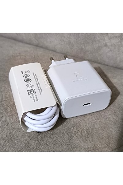 Kotenart Samsung Uyumlu EP-TA845X 45W Watt Süper Hızlı Şarj Adaptörü ve Kablosu Set - Beyaz