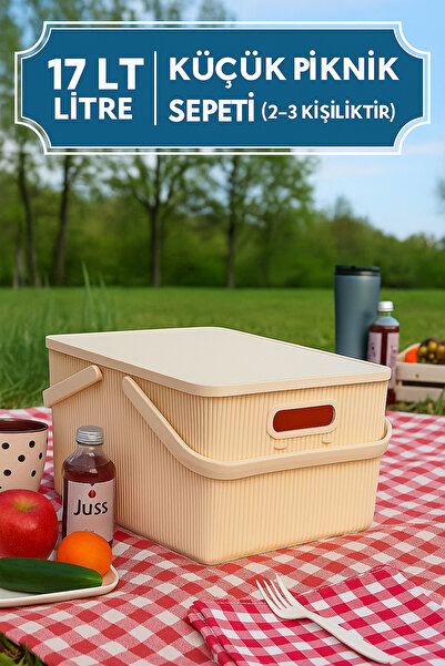 İ&A HOME KREM TAŞINABİLİR 17 LT. PİKNİK SEPETİ