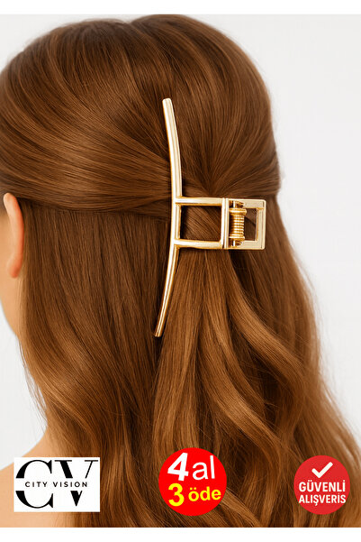 cityvision Agrafă de păr din metal, model cu fundă de culoare aurie, 11 cm – ...