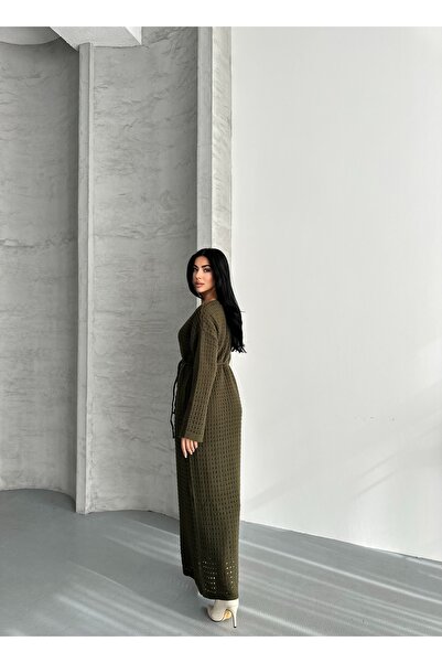 Rabi Shine Women's Knitted Dress with Fine Mesh Detail and Full Lining