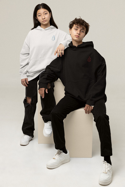 NEVERMIND Hanoracul de îndrăgostirea Focului și a Apei cu imprimeu – Femei Bă...