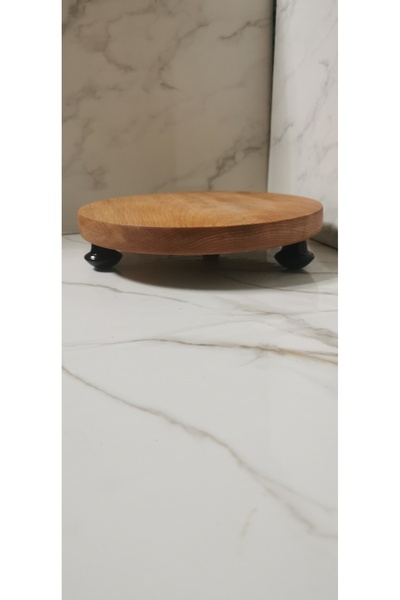 ayrawood 15 cm Black-Legged Wooden Presentation Decor Breakfast Presentation Paynir Presentation Multi-Purpose