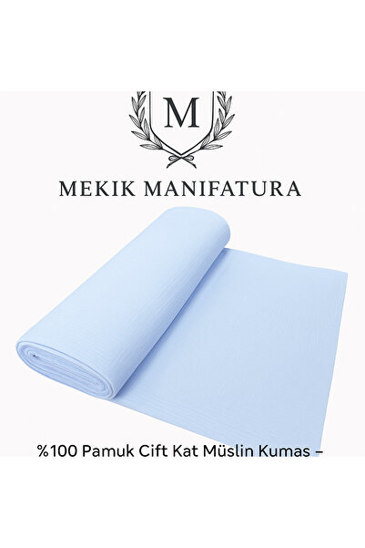 MEKİK MANİFATURA Синя муслінова тканина