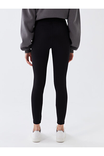 LC Waikiki Black Elastic Waist Plain Interlock Women's Leggings