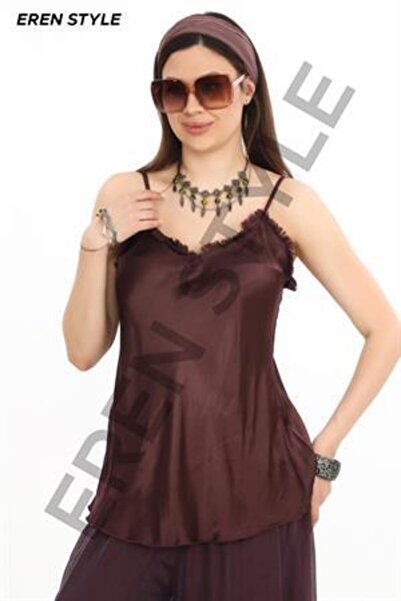 EREN STYLE Italian Satin Blouse Silk Pants Set