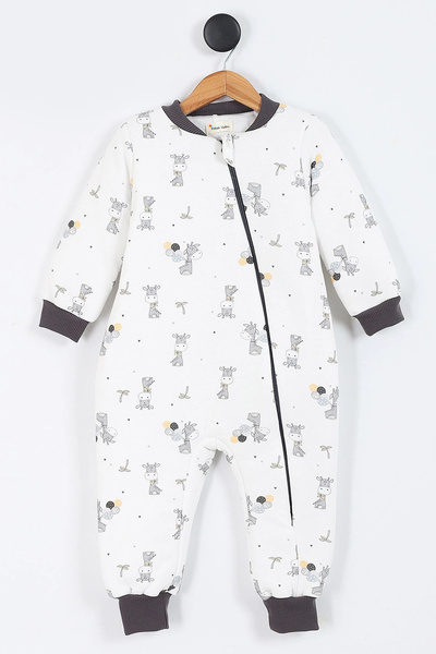Ofislot Giraffe Patterned Lined Long Sleeve Cotton Winter Children's Baby Boy Sleeping Bag 2.5 Tog 2 3 4 5 6 Years Old