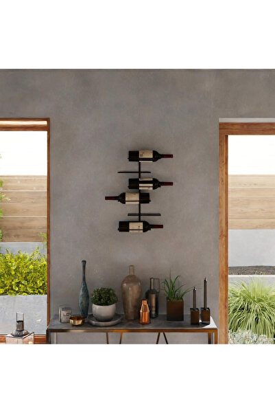RackAndCork Rack and Cork Metal Köşe Şaraplığı | 6 Şişe Kapasiteli | Metal Şarap Rafı | Modern Şaraplık