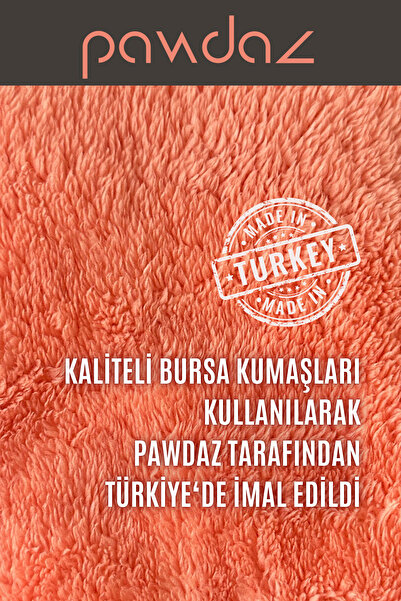 pawdaz Çift Katlı, Yıkanabilir Kedi ve Köpek Battaniyesi (Şeftali)