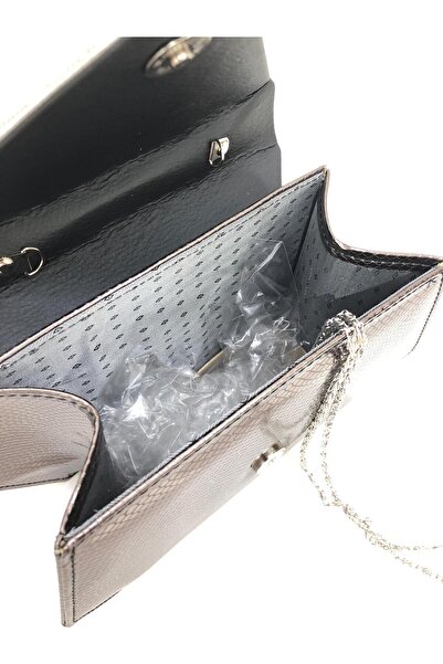 womenacs Platinum Color Snake Pattern Material Envelope Stone Covered Evening Dress Clutch Chain Strap Handheld Wedding Engagement Bag