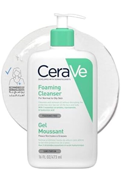 CeraVe Foaming Facial Cleanser for Normal to Oily Skin, Hyaluronic Acid, Niac...