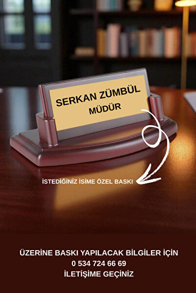 Tu&Se Candles Ahşap Masa İsimliği – Kişiye Özel Altın Metal Baskılı