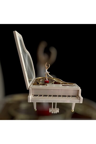 Sarego Nostaljik Beyaz Piyano Dans Eden Kuğu Balerin Şık Zarif Kurmalı Müzik ...