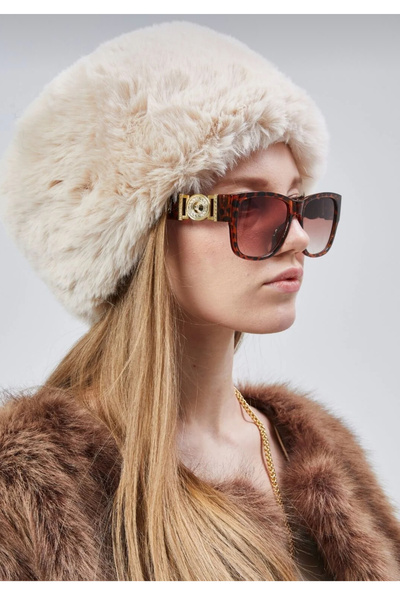 rushana Women's Kalpak Hat with Faux Fur and Quilted Lining Inside