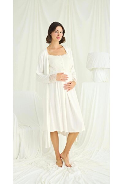 NightLove طقم روب أمومة بأزرار أمامية من Monamise 18670