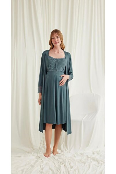 NightLove طقم روب أمومة بأزرار أمامية من Monamise 18670