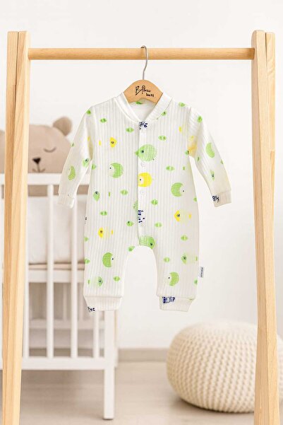 Süpermini Balık Desenli %100 Pamuk Unisex Bebek Tulum – Yumuşak, Nefes Alabil...