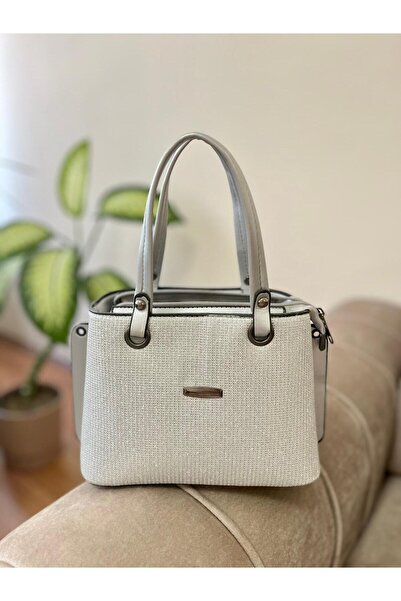 zemihra Geantă de umăr și de braț pentru femei, argintie, cu 3 compartimente, cu curea de umăr reglabilă