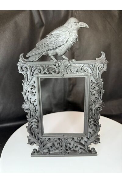 MYA DESİGN JEWERLY 3D Decorative Gothic Crow Frame Vintage