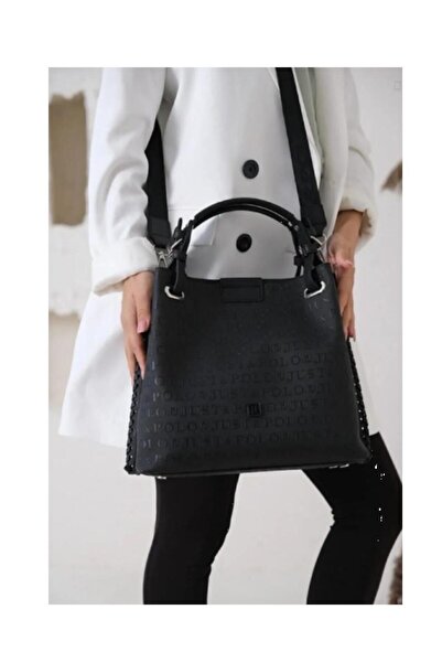 Just Polos حقيبة كتف وحقيبة يد نسائية حمراء جذابة كبيرة الحجم محبوكة يدويًا