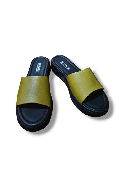 BARONES SHOES نعال من الجلد الطبيعي بحزام واحد ونعل عالٍ
