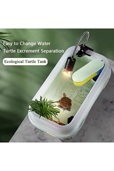 SunSun FG-T58F Turtle Aquarium – 50L, Double Filtration, 90° Rotating Shower, Extended Drying Platform