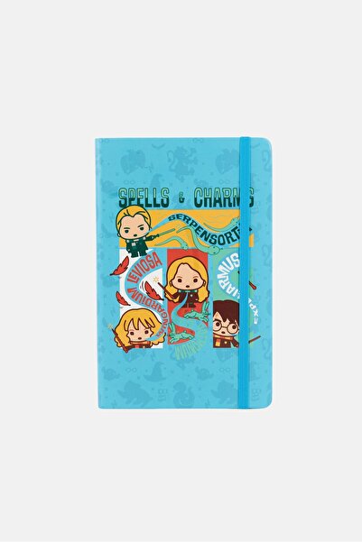 Harry Potter Spells And Charms Ruled Journal With Pocket, Blue