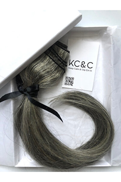 keep calm & Clip Em In - Clip-in Hair Extensions - Salt and Pepper Black Ligh...