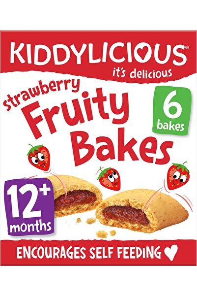 Kiddylicious وجبة خفيفة للأطفال بنكهة الفراولة والفواكه، خالية من الغلوتين ومنتجات الألبان، مناسبة للأطفال من عمر 12 شهرًا فما فوق، 6 قطع × 22 جم