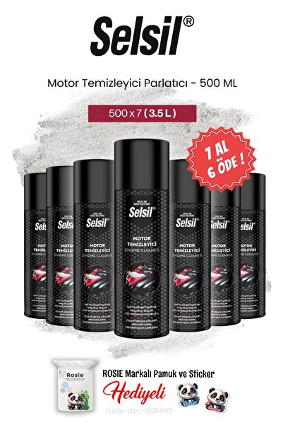 Selsil Motor Temizleyici Parlatıcı, 500 ml 7 AL 6 ÖDE ve rosie pamuk