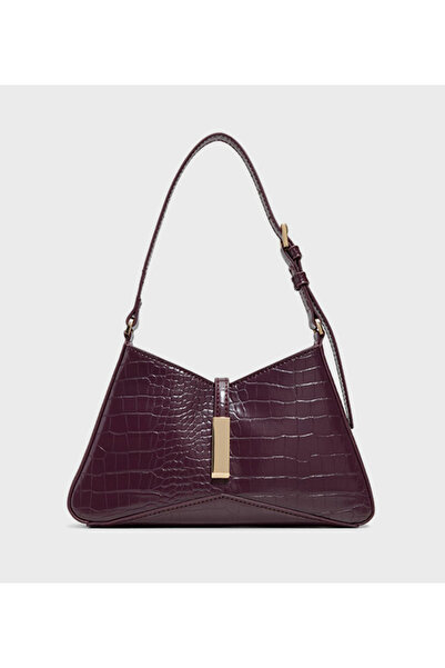 Aldo Julietta Croc Textured Zippered Shoulder Bag