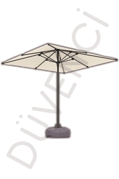 Düvenci Alubrella Krem Güneş Şemsiyesi Kare, 210/210 8 telli, Su Geçirmez Kum...