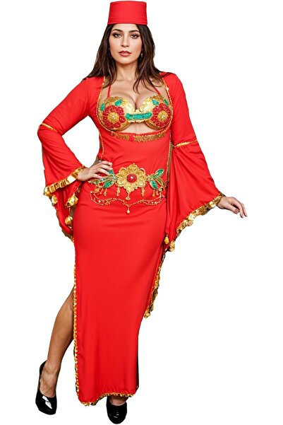 Generic Oriental Dance Costume, Red, Polyester Blend