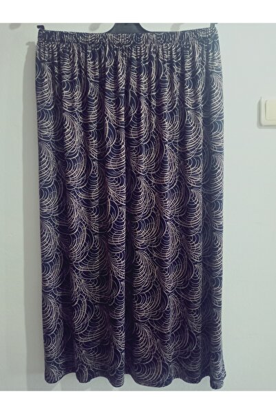 hoaryage Μαξι φούστα μαμάς από χτενισμένο βαμβακερό ύφασμα με ελαστική μέση, φούστα προσευχής με μοτίβο, μέγεθος 38-50