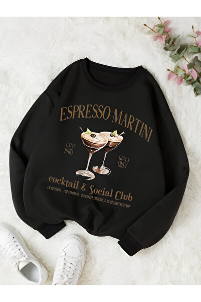 COHERENT Unisex dámská/pánská mikina EXPRESSO s barevným potiskem a oversize střihem s kulatým výstřihem z bavlny