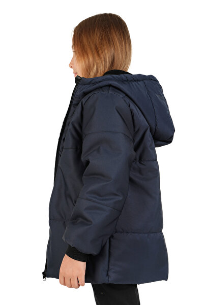 Merdia Kız Çocuk Su ve Rüzgar Geçirmez İçi Kürklü Kapüşonlu Mont