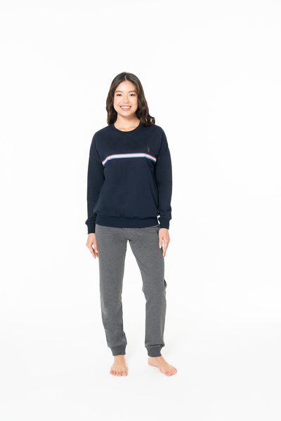 U.S. Polo Assn. Costum de acasă pentru femei, cu gât rotund, cu buzunare, cu ...