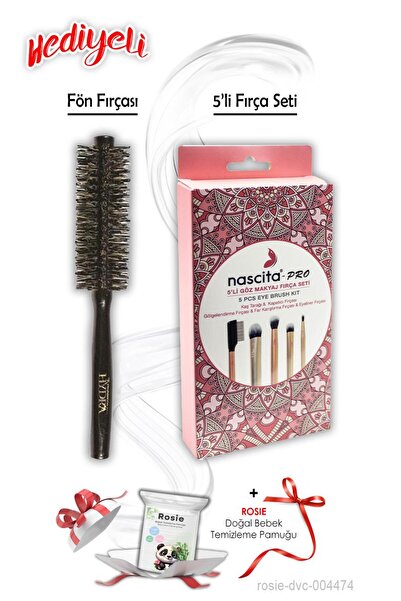 Tarko Set četkica za šminkanje očiju od 5 komada i četka za sušenje kosom sa ...