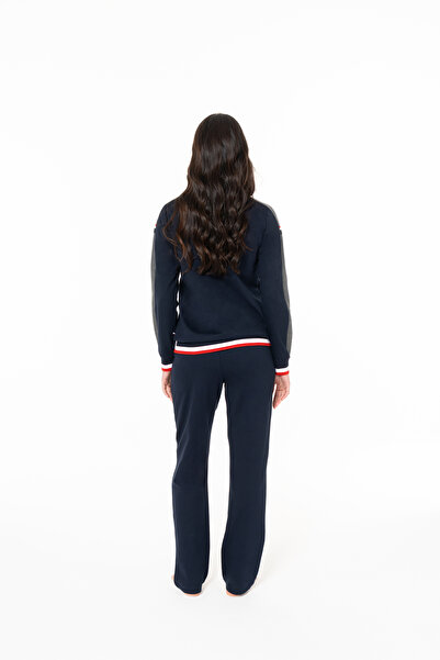U.S. Polo Assn. Kadın Lastik Kol Düz Paça Uzun Ev Giyim Lacivert %100 Pamuk - Lacivert - BNLLY20T11Q6-NLAC