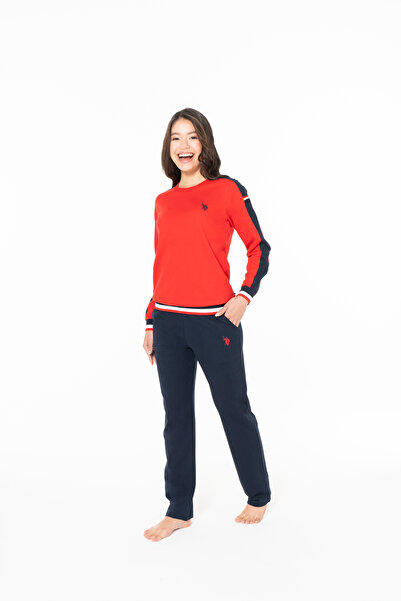 U.S. Polo Assn. Women's Rubber Sleeve Long Home Wear Red 100% Cotton Plus Size - Red - Ilc2.20K16Y6Bmtl-Kir