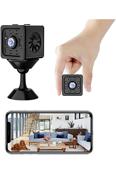 Ruikdly Mini cameră de supraveghere WiFi Full HD 1080P Wireless, cu senzor de mișcare și vedere nocturnă în infraroșu
