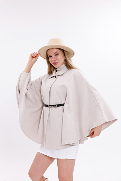 Moda Palmiss Women's Belted Stitched Poncho