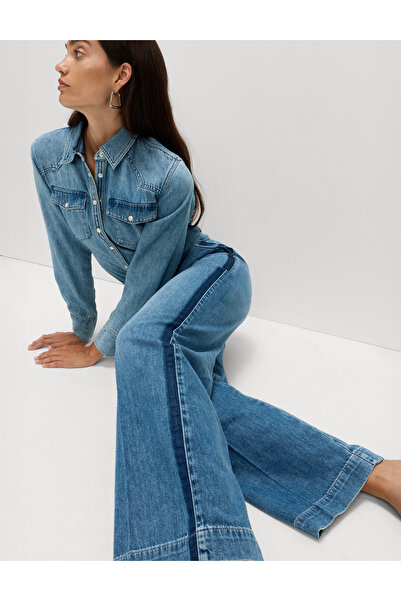 Marks & Spencer Wide Leg Denim Pantolon