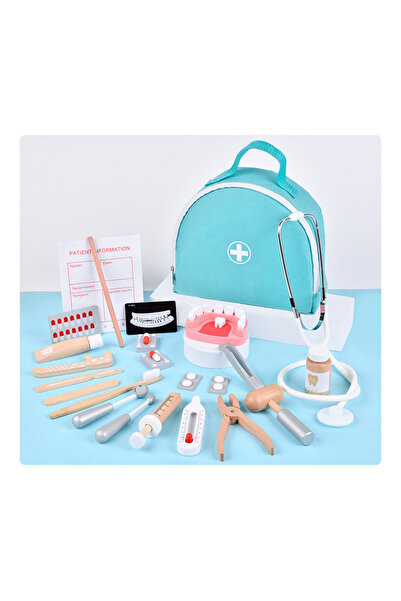 Choice1 لعبة طبيب أسنان خشبية تعليمية للأطفال محاكاة طبيب أسنان فحص فرشاة أسن...