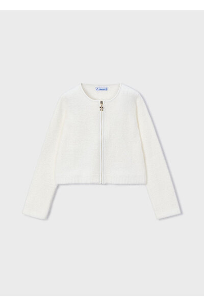 MAYORAL Kız Çocuk Kürklü Örme Hırka Krem 4310