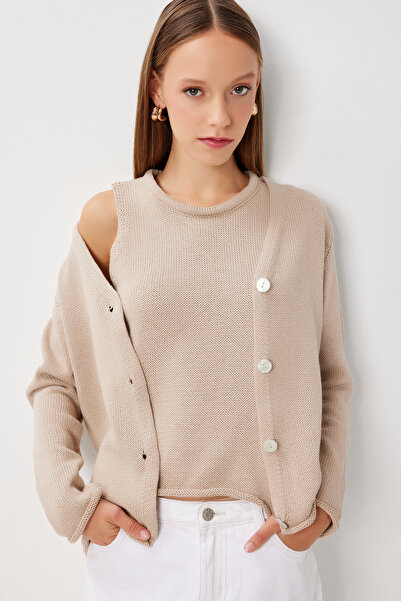 Lovelyİstanbul Hırka Atlet Triko Takım LKİ0038 BEJ