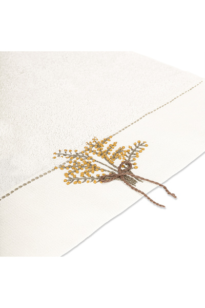 Altınbaşak Laurel Bambu Nakışlı El Havlusu 50 x 90 Ekru